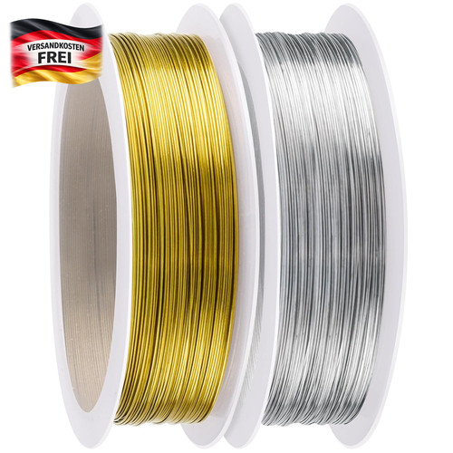 Basteldraht 3mm gold - 0.3mm, silber