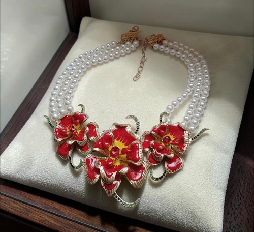 Perlen kette mehrlagen opulent - kette,