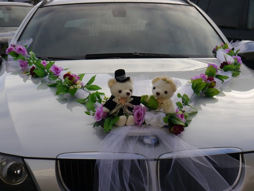Hochzeitsauto schmuck blumen - hochzeitsauto,