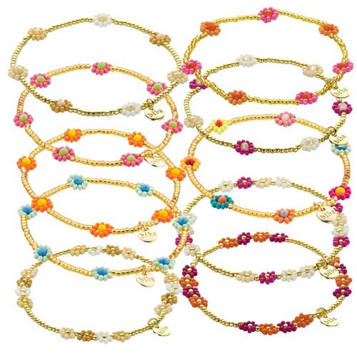 Armband blumen bunt perlen - blumen,