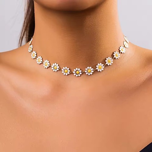 Damen halskette blumen gold - blumen,