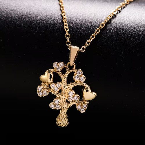 Damenkette gold baum des - damenkette,