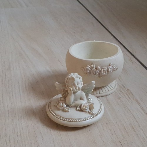 Runde schmuckdose harz beige - runde,
