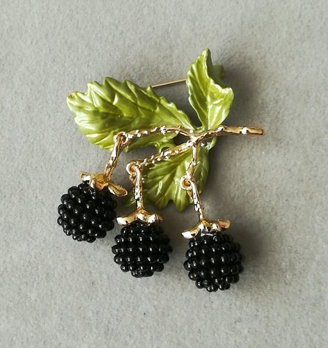 Brombeeren brosche gold - brosche,