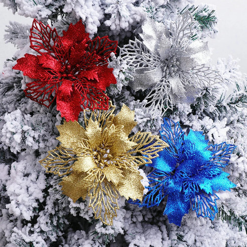20x weihnachtsblumen 9cm - 20x,