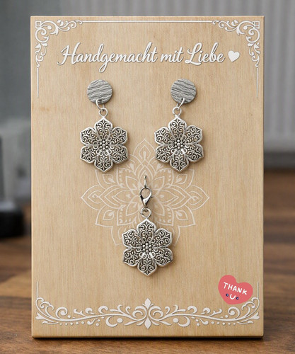 Edelstahl blumen charm - edelstahl,