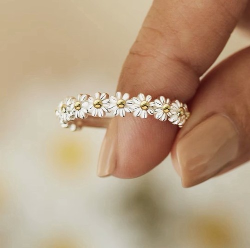 Gänseblümchen ring silber - gänseblümchen,