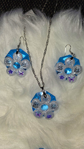 Schmuck set blumen aus - set,