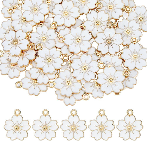 Emaille blumen anhänger set - emaille,