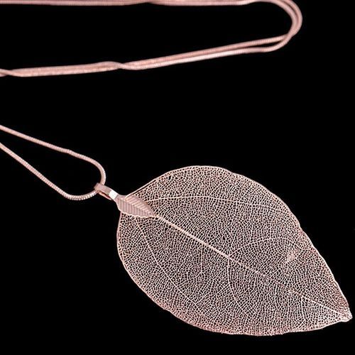 Halskette blatt rosegold - halskette,