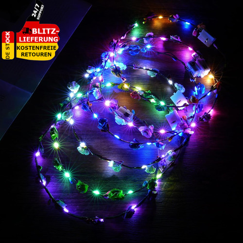 Led blumenkranz stirnband 6pcs - stirnband,