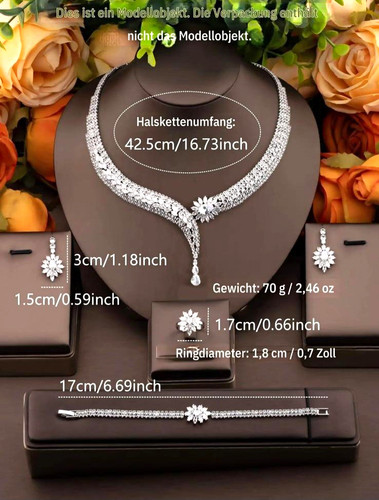 Strass schmuckset silber - strass,