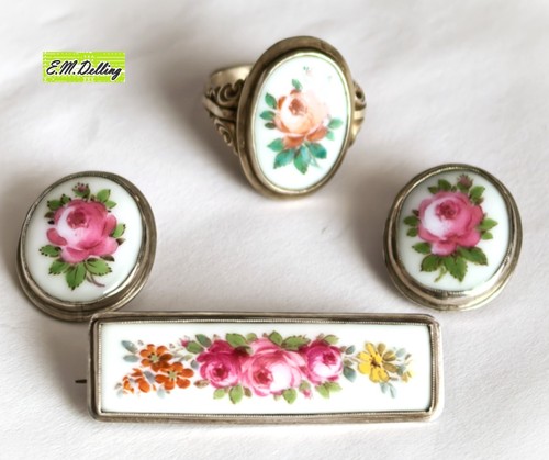 Schmuck set silber porzellan - schmuck,